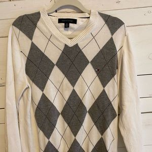 Argyle V-neck sweater